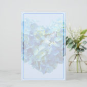 Blauwe Hortensia Hart Briefpapier (Staand voorkant)