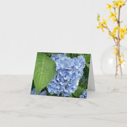 Blauwe hortensia (hortensia macrophylla) kaart (Gele Bloem)