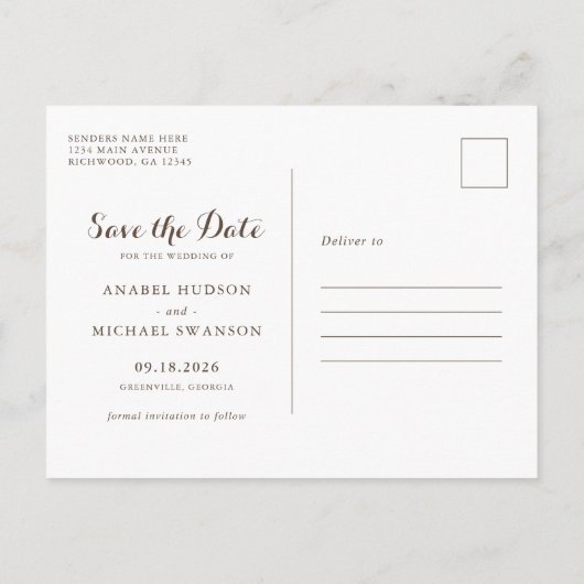 Blauwe Hortensia Houten Slingerlichten Save the Da Aankondigingskaart (Achterkant)