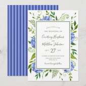 Blauwe Hortensia Huwelijk Kaart (Voorkant / Achterkant)