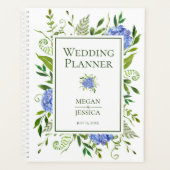 Blauwe Hortensia Huwelijk Planner (Voorkant)