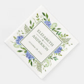Blauwe Hortensia Huwelijk Servet (Hoek)