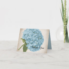 Blauwe Hortensia Huwelijks Dankkaart Bedankkaart