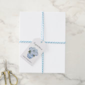 Blauwe Hortensia in Chinoiserie Pot Cadeaulabel (Met Touw)