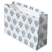 Blauwe Hortensia in Chinoiserie Pot Groot Cadeauzakje (Achterkant Gekanteld)
