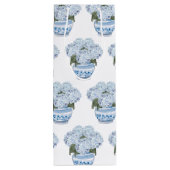 Blauwe Hortensia in Chinoiserie Pot  Wijn Cadeautas (Achterkant)