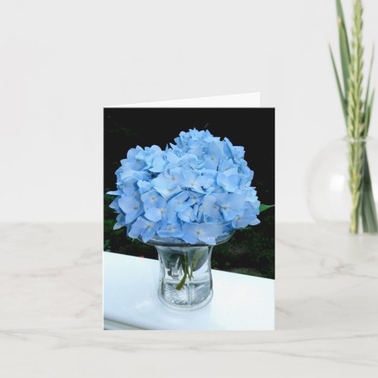 Blauwe hortensia in een vaas Blank Note Kaart (Voorkant)