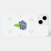 Blauwe Hortensia in Groene Vaas Bloempatroon Case-Mate iPhone Case (Achterkant (horizontaal))