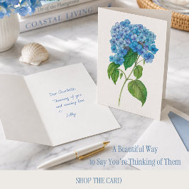 Blauwe Hortensia Kaart voor Degenen aan Wie Je Den