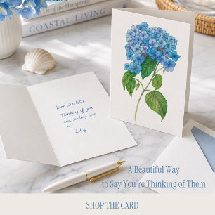 Blauwe Hortensia Kaart voor Degenen aan Wie Je Den