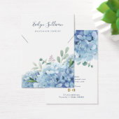 Blauwe hortensia ketting display kaart (Bureau)