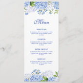 Blauwe Hortensia Klassiek Menu (Voorkant)