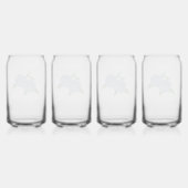 Blauwe Hortensia Klassieke Kust Bruidsdouche Blikvorm Glas (Achterkant)