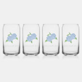 Blauwe Hortensia Klassieke Kust Bruidsdouche Blikvorm Glas (Voorkant)