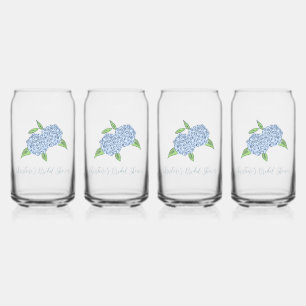 Blauwe Hortensia Klassieke Kust Bruidsdouche Blikvorm Glas