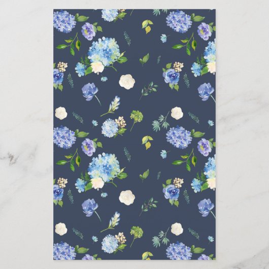 Blauwe Hortensia Krans Het is een Jongen Uitnodigi (Achterkant)