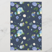 Blauwe Hortensia Krans Het is een Meisje Uitnodigi (Achterkant)