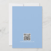 Blauwe Hortensia Kuif Monogram QR-code Save The Date (Achterkant)