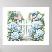 Blauwe Hortensia Kust-Amerikaanse Tuin Poster (Voorkant)