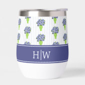 Blauwe Hortensia Kust Bloemenvase Monogram (Links)