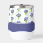 Blauwe Hortensia Kust Bloemenvase Monogram (Voorkant)