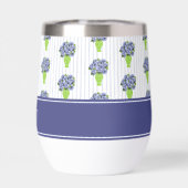 Blauwe Hortensia Kust Bloemenvase Monogram (Achterkant)