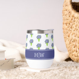 Blauwe Hortensia Kust Bloemenvase Monogram