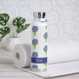 Blauwe Hortensia Kust Bloemenvase Monogram Waterfles