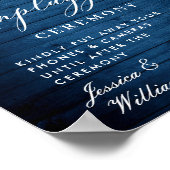 Blauwe Hortensia Lantaarn Ongestopte Trouwceremoni Poster (Hoek)