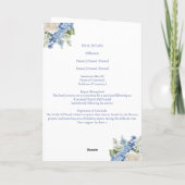 Blauwe Hortensia Levensviering Herdenkingsprogramm (Achterkant)