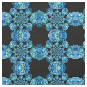Blauwe Hortensia - mandala Stof