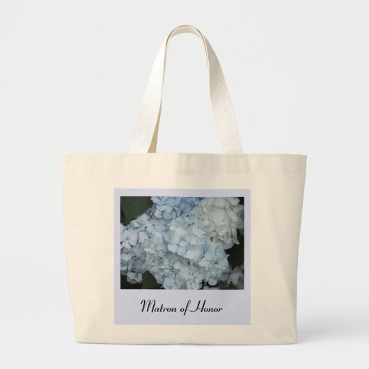 Blauwe Hortensia Matrone van Eer Grote Tote Bag (Voorkant)
