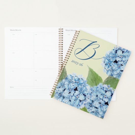Blauwe hortensia met Initiaal Planner (Display)