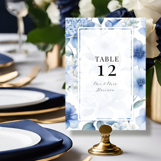 Blauwe hortensia Moderne lente zomer bloemenbruilo Kaart