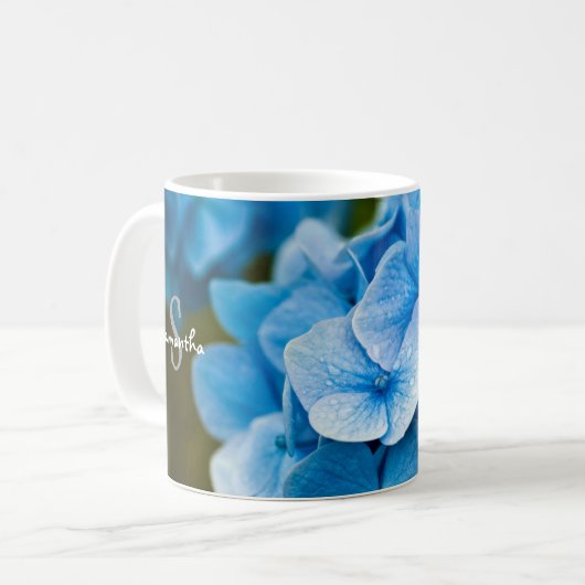 Blauwe Hortensia Mok (Voorkant links)
