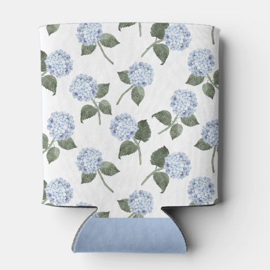 Blauwe hortensia monogram blikjeskoeler (Achterkant)