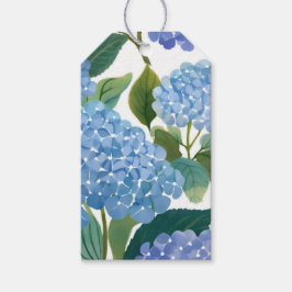 Blauwe Hortensia Mooie Bloemblaadjes Bloem Cadeaulabel