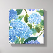 Blauwe hortensia | Mooie bloemen Struik Canvas Afdruk (Voorkant)