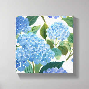 Blauwe hortensia   Mooie bloemen Struik Canvas Afdruk