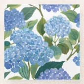 Blauwe hortensia | Mooie bloemen Struik Glazen Onderzetter (Voorkant)