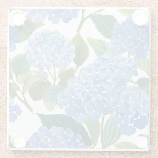 Blauwe hortensia | Mooie bloemen Struik Glazen Onderzetter (Achterkant)