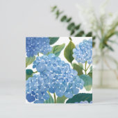 Blauwe hortensia | Mooie bloemen Struik Kaart (Staand voorkant)