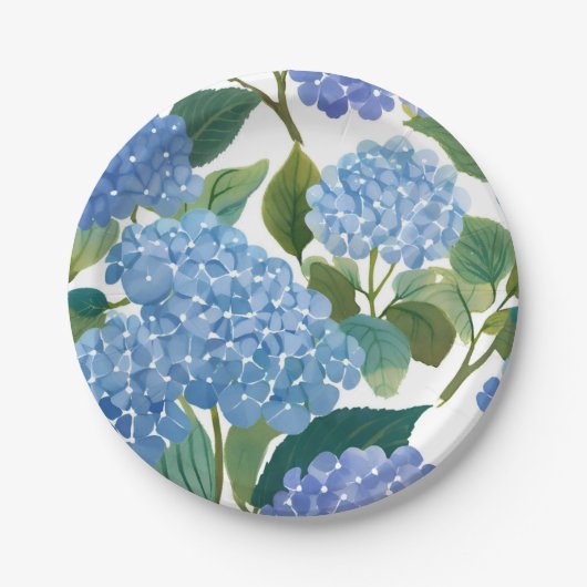 Blauwe hortensia | Mooie bloemen Struik Papieren Bordje (Voorkant)