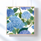 Blauwe hortensia | Mooie bloemen Struik Poster