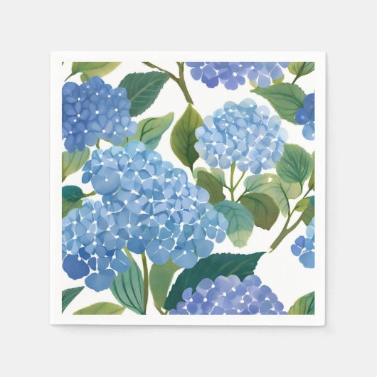 Blauwe hortensia | Mooie bloemen Struik Servet (Voorkant)