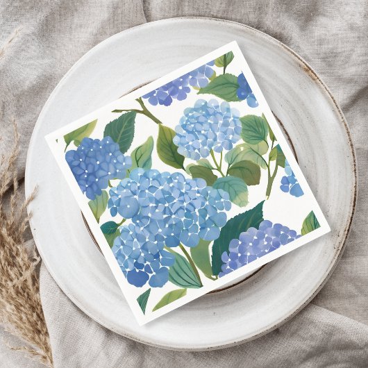 Blauwe hortensia | Mooie bloemen Struik Servet