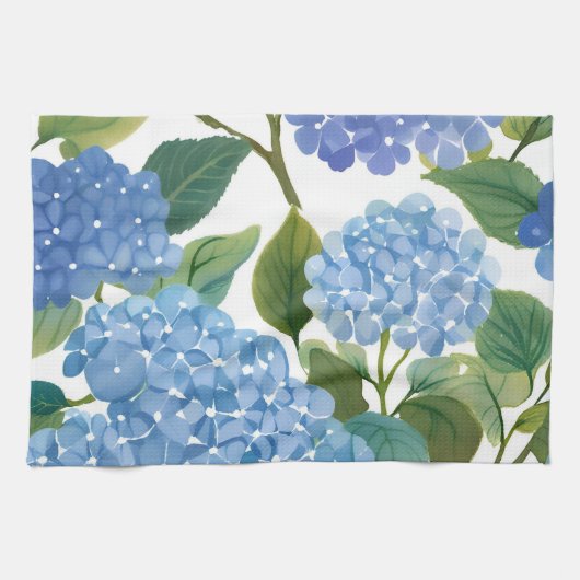 Blauwe hortensia | Mooie bloemen Struik Theedoek (Horizontaal)