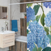 Blauwe hortensia | Mooie bloemen Waterverf Douchegordijn