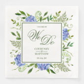 Blauwe Hortensia Morgen Doen We Servet (Voorkant)