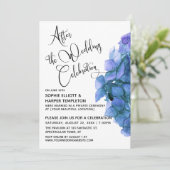 Blauwe Hortensia Na de Bruiloftsfeest Kaart (Staand voorkant)